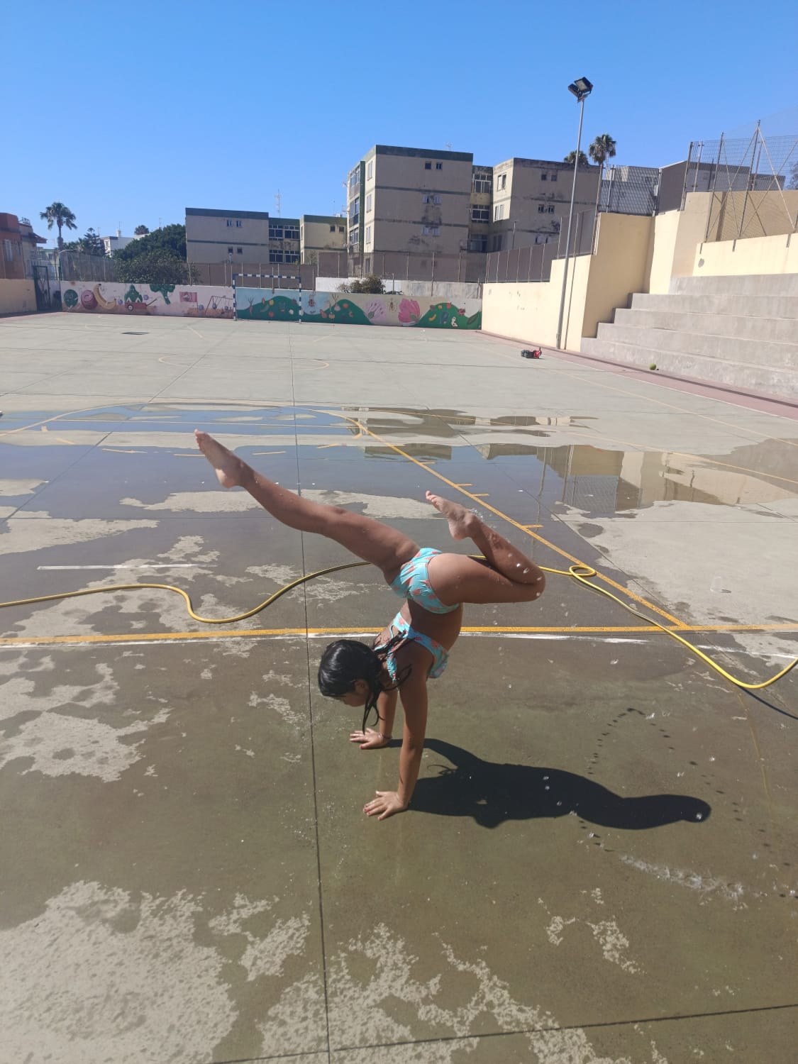 Juegos de agua durante el campamento